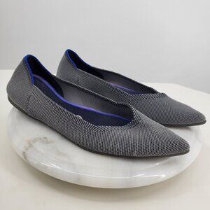 Rothy's The Point Cloud Grey Pointed Toe Career Comfort Flat Dress Shoes 8.5
